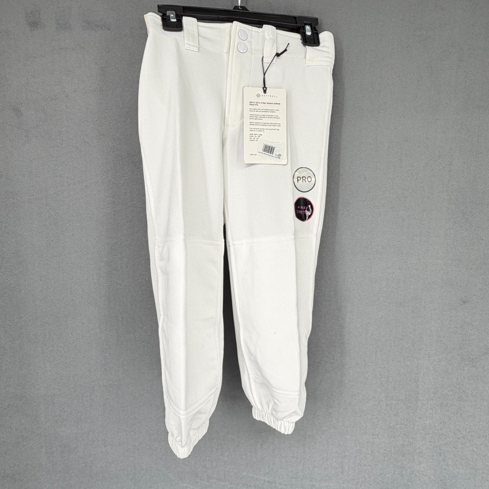 RIP-IT Girls Large Softball Pants Pro White 4-Way Stretch NEW with Tags NWT